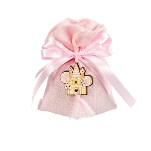 SACCHETTO LINO CTIRANTE CM10X12H ROSA